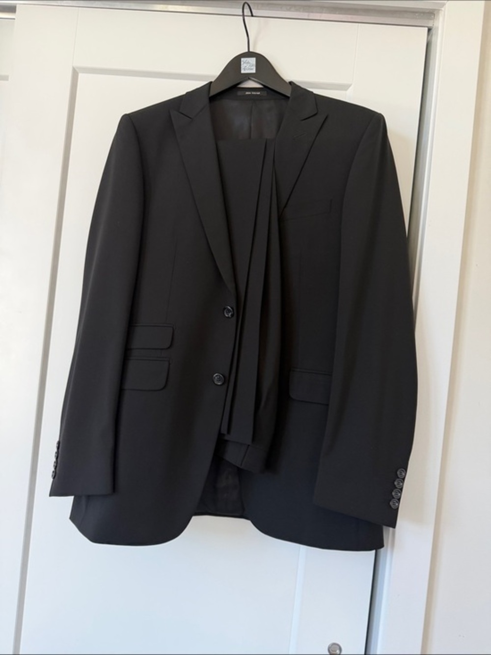 Men's Black Two-Button Blazer Superfine Australian Wool